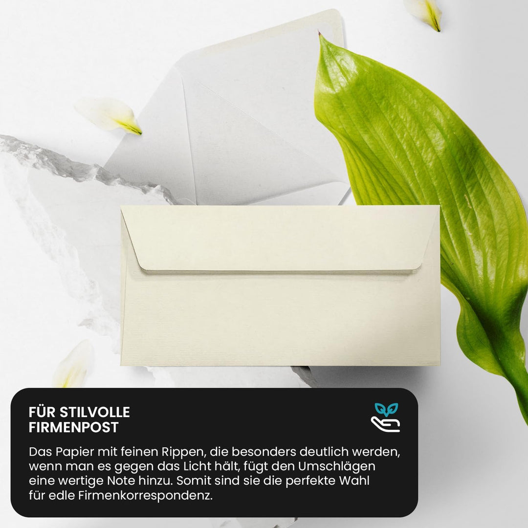 Netuno 500 Weiss gerippte Umschläge DIN B6 mit spitzer Klappe nassklebend 125x 175 mm 120g Aster Lai