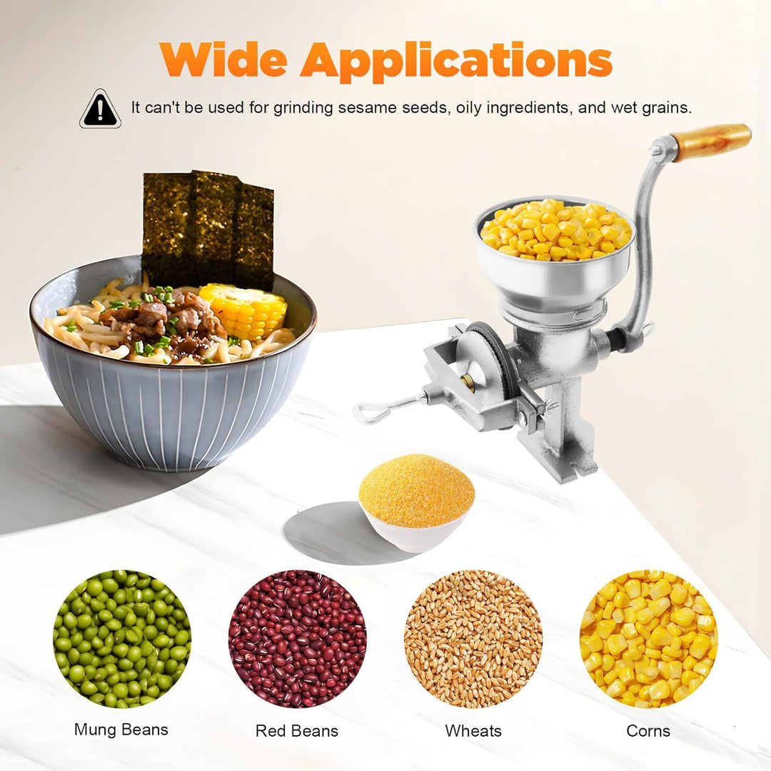 Manuelle Getreidemühle, Manuelle Flockenquetsche Gusseisen Grain Mill Kaffeemühlen, Grosse Öffnung 1