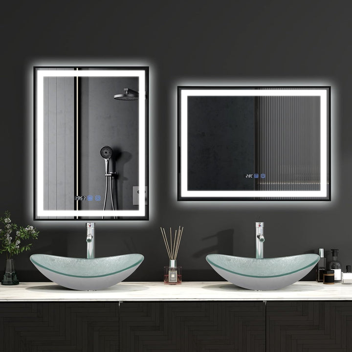 YU YUSING Aufsatzwaschbecken Waschbecken Glas Waschtisch, Oval Hand Waschschale mit Wasserhahn Set,