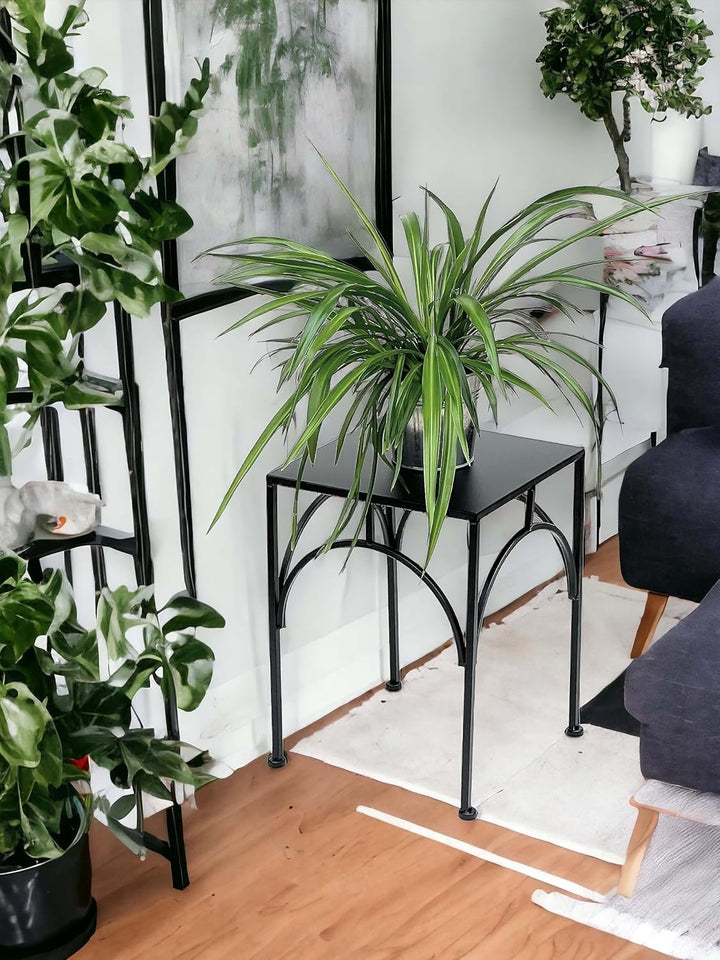 DanDiBo Blumenhocker Metall Schwarz Eckig Blumenständer Beistelltisch 96449 Blumensäule Pflanzenhock