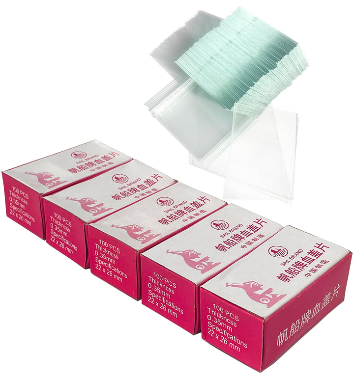 Deckglas, 26 mm Länge, 22 mm Breite, 0,5 mm Dicke, LAB Professionelle Hemocytometer-Deckgläser (500