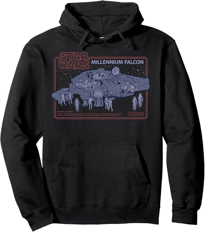 Star Wars Millennium Falcon Blue Hue Portrait Pullover Hoodie