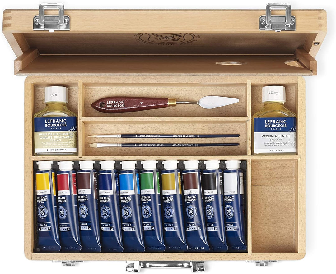 Lefranc &amp; Bourgeois 101203 Fine Oil Colour Assortment Geschenkbox, 10 extra feine Ölfarben, Malmitte