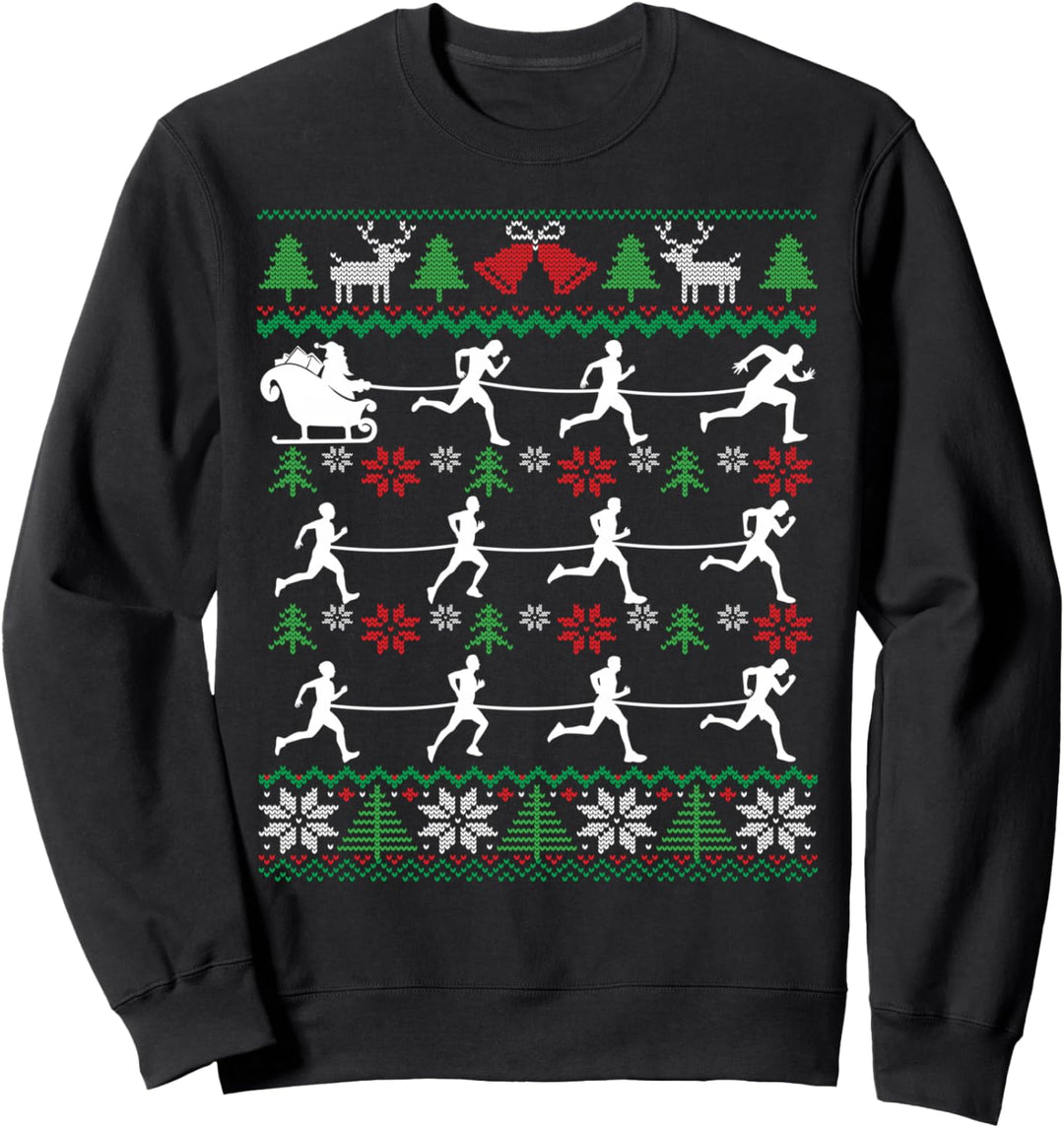 Laufende Weihnachten Running Ugly Christmas Sweatshirt
