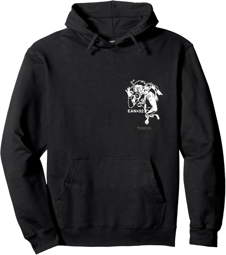 Taucher Geste OK Schriftzug EAN x 32 Nitrox-Taucher Pullover Hoodie