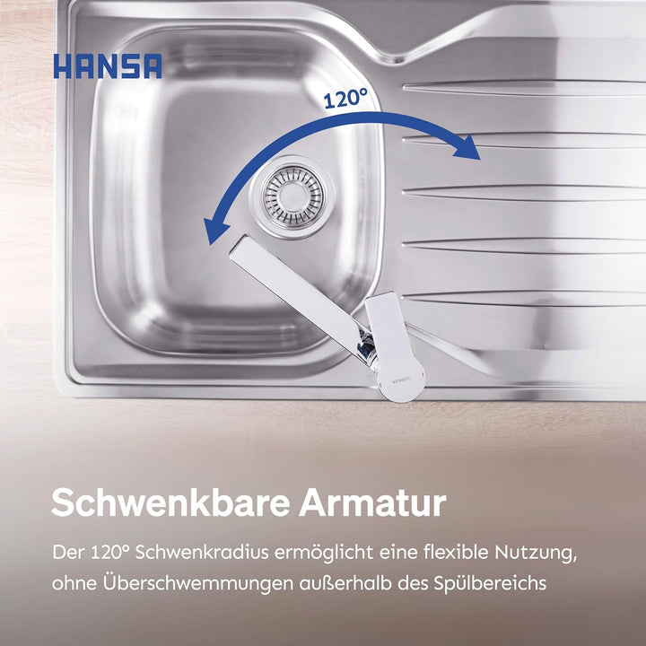 Hansa 09142283 Spültisch-Einhand-Einlochbatterie Hansatwist 0914, verchromt