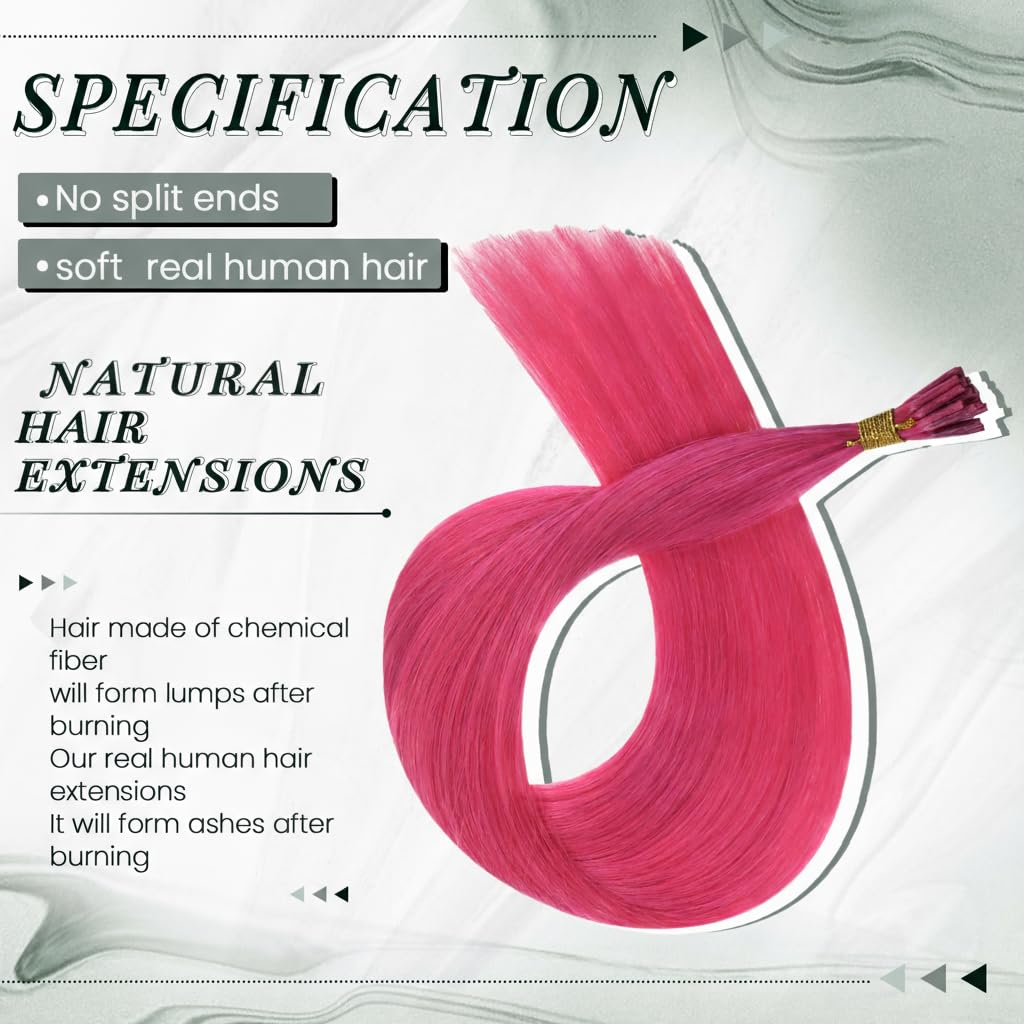 RUNATURE Rosa Bonding Extensions Echthaar Hotpink I Tip Echthaar Extensions Bonding Keratin Haarverl