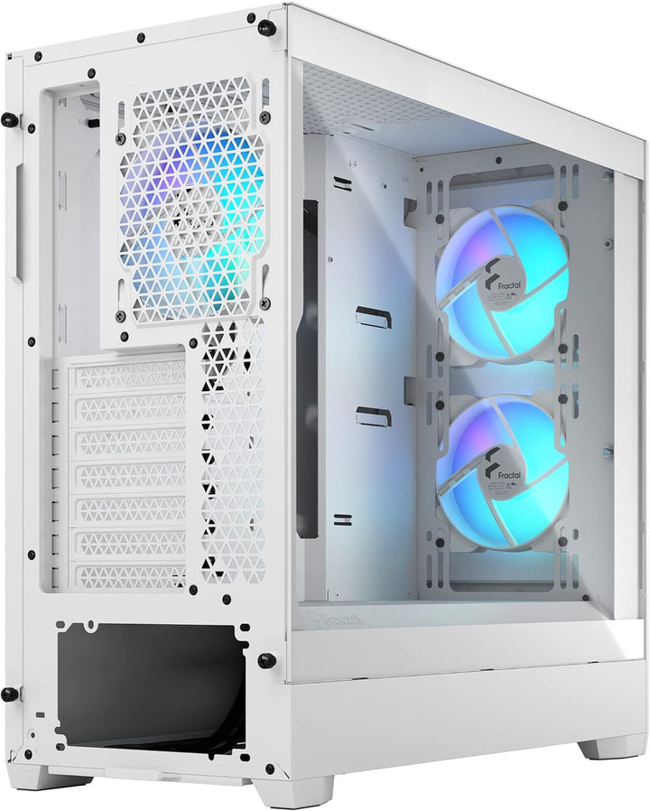 Fractal Design Pop Air RGB White - Tempered Glass Clear Tint - Honeycomb Mesh Front – TG Side Panel