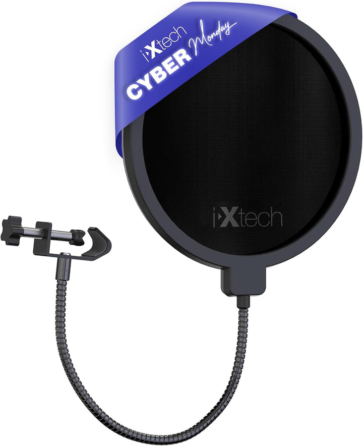 IXTECH Popfilter für Blue Yeti-Mikrofon, doppelschichtiger Schallschutz, Schildwächter, Windschutz m
