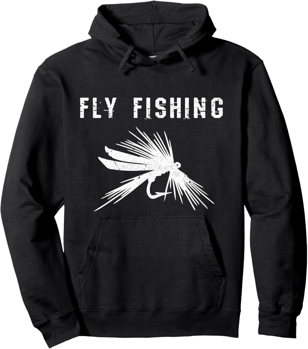 Fliegenfischen Geschenk Angler Fly Fishing mit Fliege Herren Pullover Hoodie