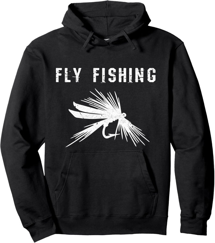 Fliegenfischen Geschenk Angler Fly Fishing mit Fliege Herren Pullover Hoodie