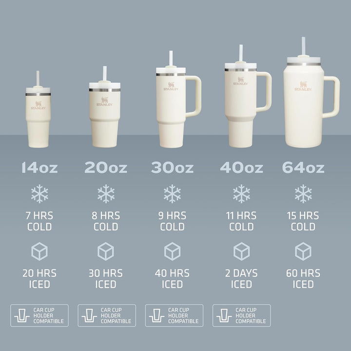 Stanley Quencher H2.O FlowState Tumbler 64oz Cream Creme 1,8 l, Creme 1,8 l