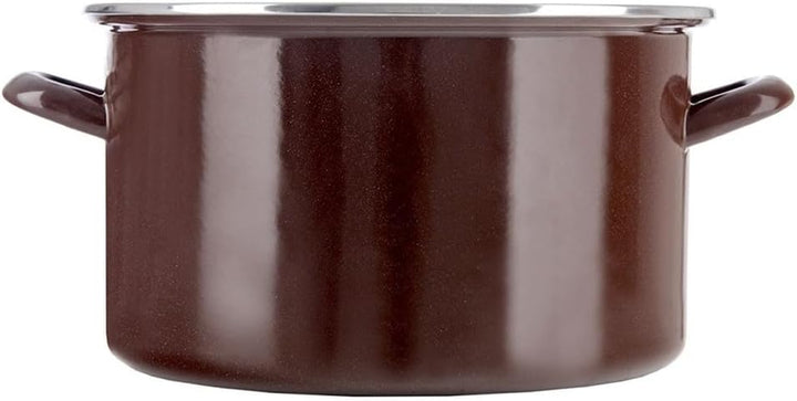 orion group Emaille-Topf Kochtopf Schmortopf emailliert Brown 28 cm 8 L