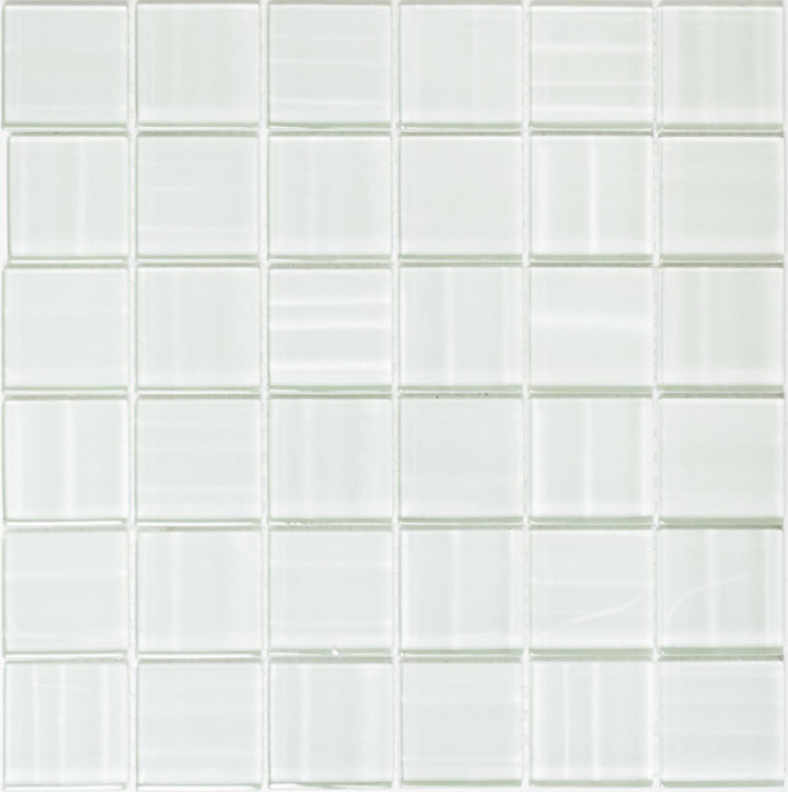 Glasmosaik Quadrat Crystal Hologramm Barcode weiss 3D Effekt Fliesenspiegel, Mosaikstein Format: 48x