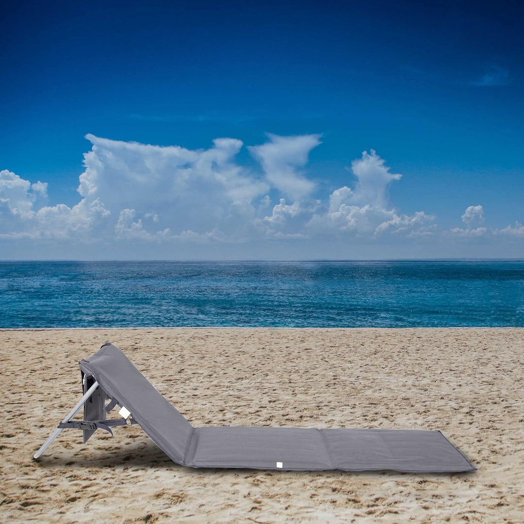 ONVAYA Premium Strandmatte 2cm gepolstert mit Rückenlehne | Strandliege faltbar | Strandmatratze | S