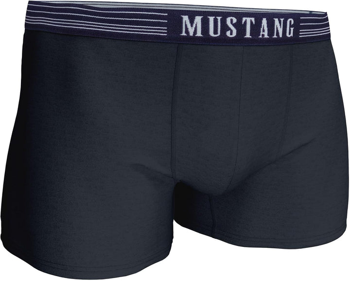 Mustang 3er Pack - Herren Boxershorts aus Baumwolle, Unterhosen für Männer, Navy/Weiss/Rot