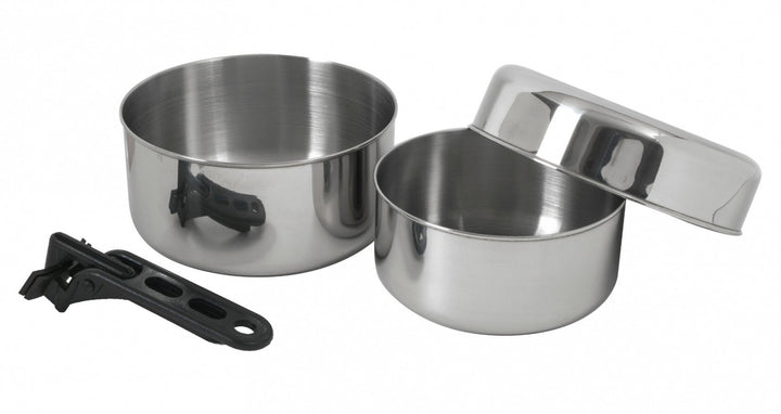 Relags Kochgeschirr Biwak Edelstahl 1 - Kochset für 1-2 Personen Biwak Edelstahl 1 Set, Biwak Edelst
