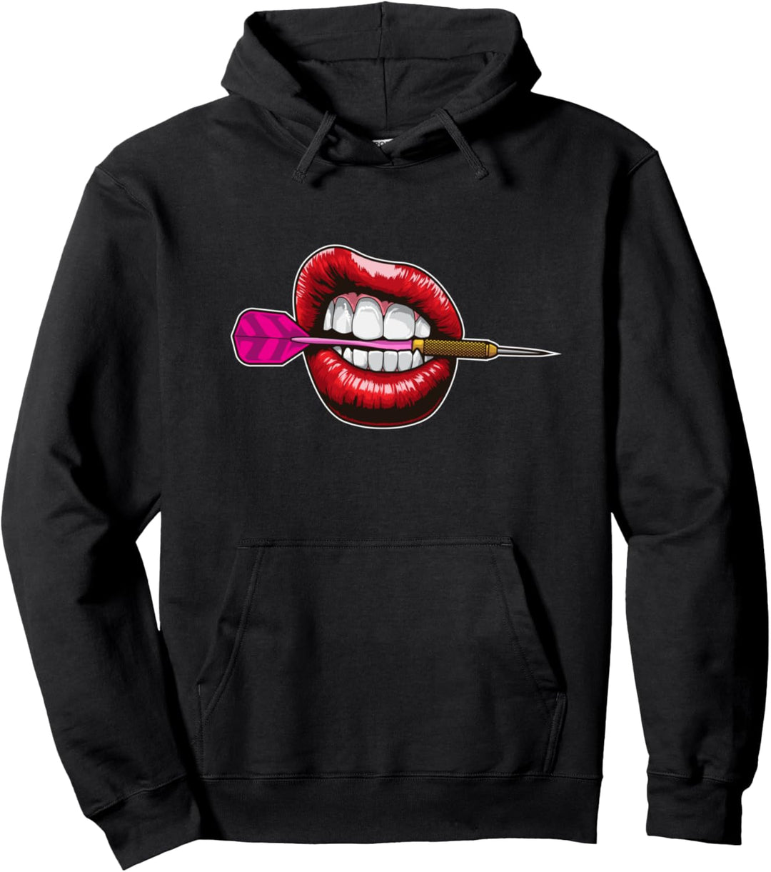 Darts Lippen - Dartpfeil im Mund Pullover Hoodie