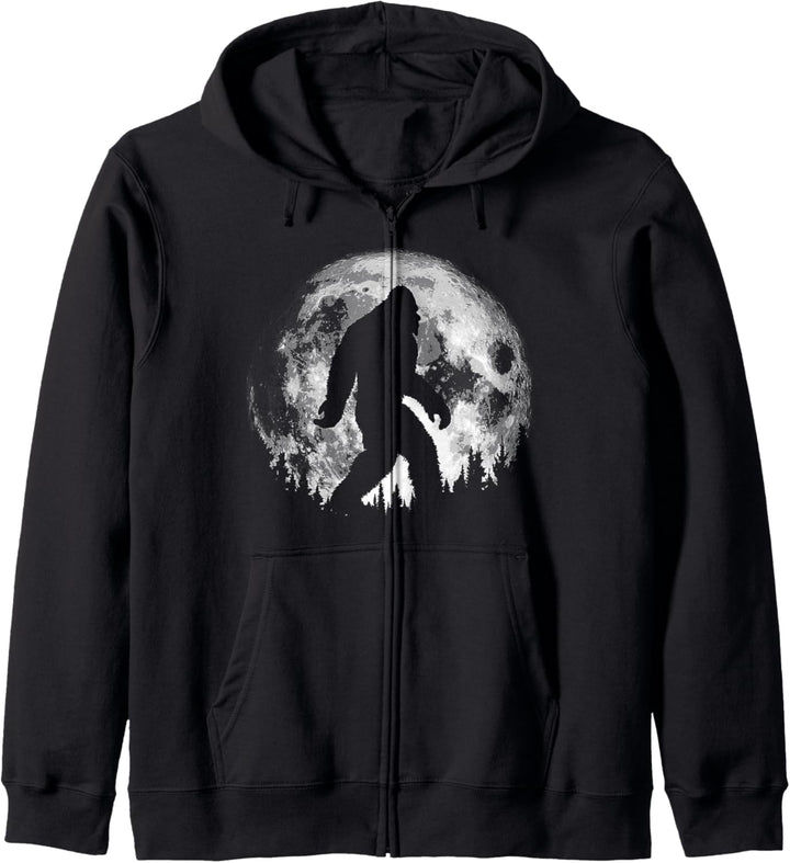 Bigfoot Night Stroll! Cool Full Moon &amp; Trees Sasquatch Kapuzenjacke