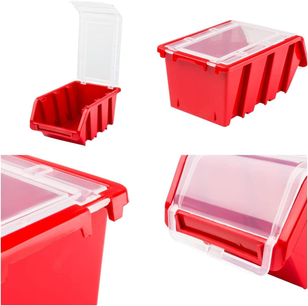Lagersystem Werkstattregal | 78 x 78 cm | 36 stck. Box | Wandregal mit Stapelboxen - Wandplatten Ext