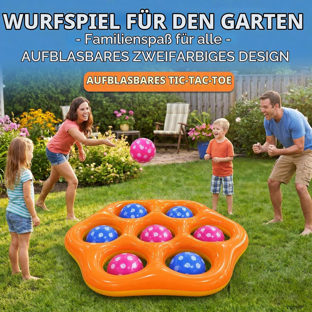 Aufblasbares Tic Tac Toe Pool Spiel, Grosses Schwimmendes Wurfspiel mit 6 Spielfiguren, Wasser Spiel