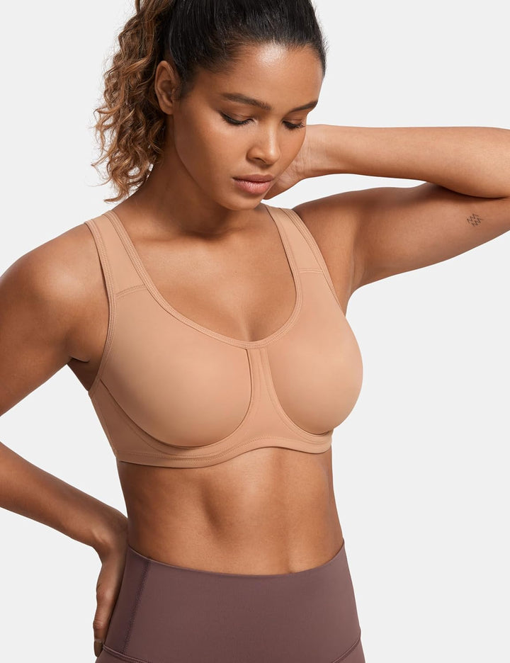 SYROKAN Damen Starker Halt Sports BH Grosse Brüste mit Bügel für Grosse Grössen | mit Bügel, Grosse