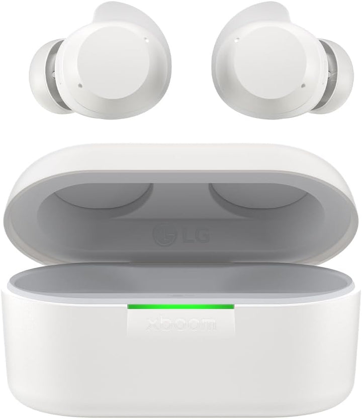 LG xboom Buds Plus by will.i.am Bluetooth Kopfhörer (xboom Signature Sound IPX-4, UVnano, Plug &amp; Wir