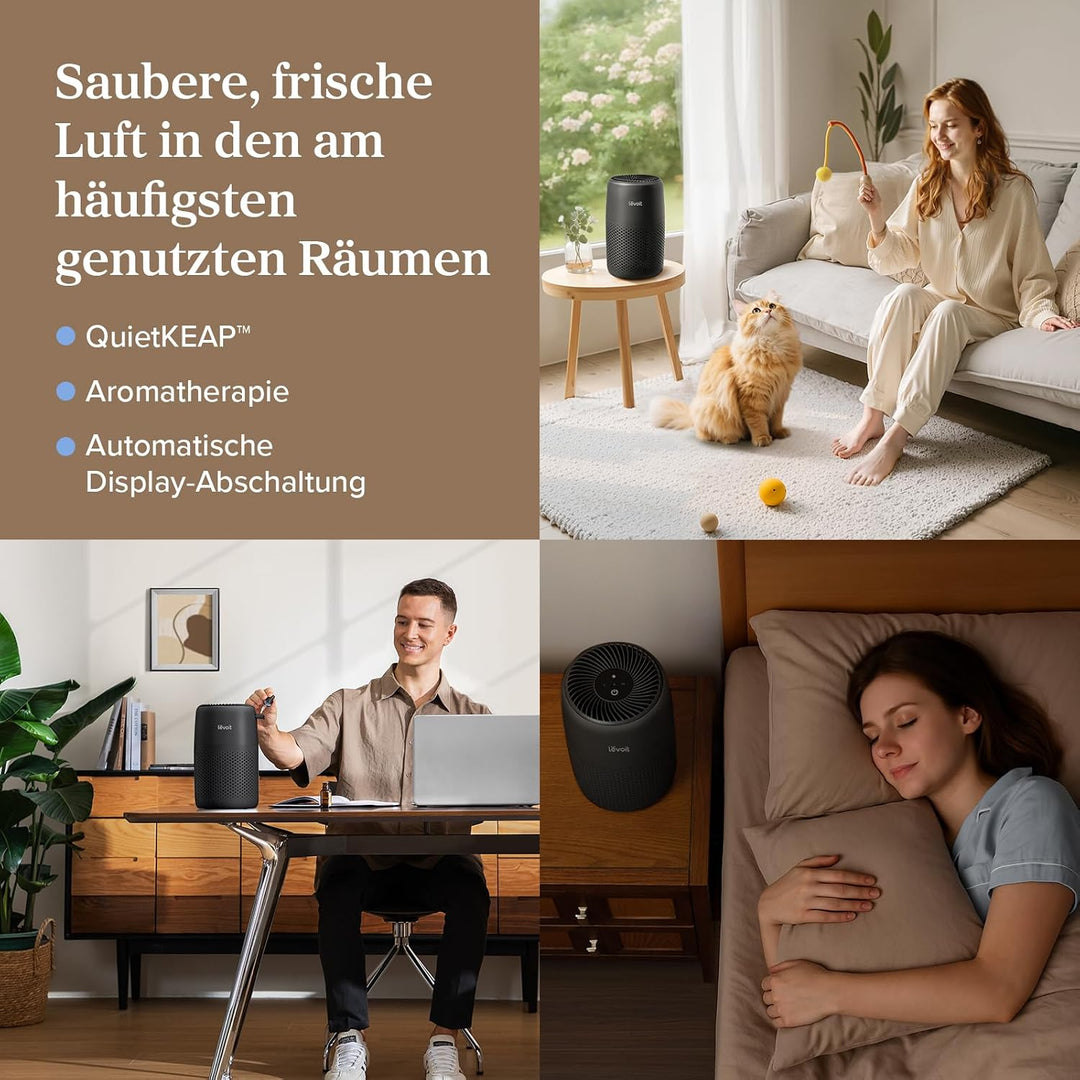 LEVOIT Luftreiniger mit HEPA-Filter, Air Purifier mit Aromatherapie, leiser und niedriger Stromverbr