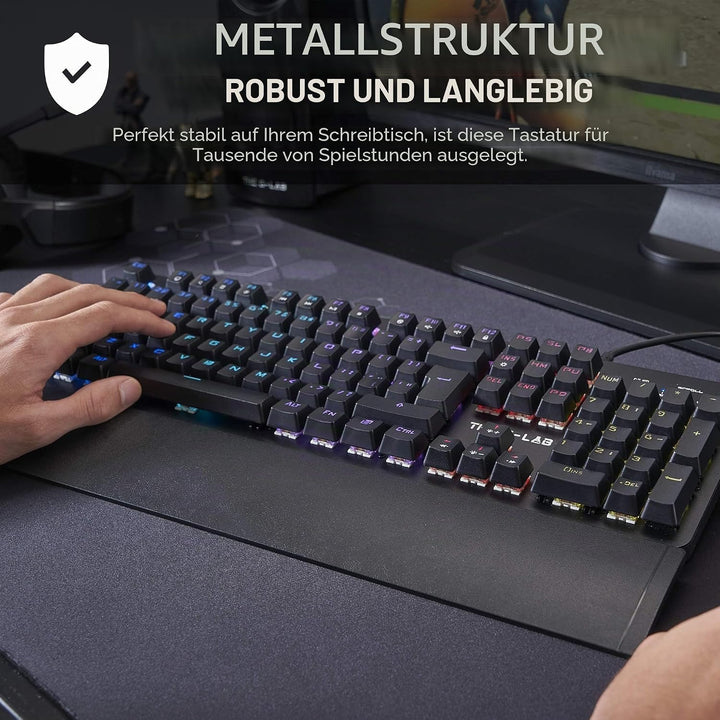 THE G-LAB Keyz Carbon-E RGB Mechanische Gaming-Tastatur (Blauer Schalter) (schwarz)