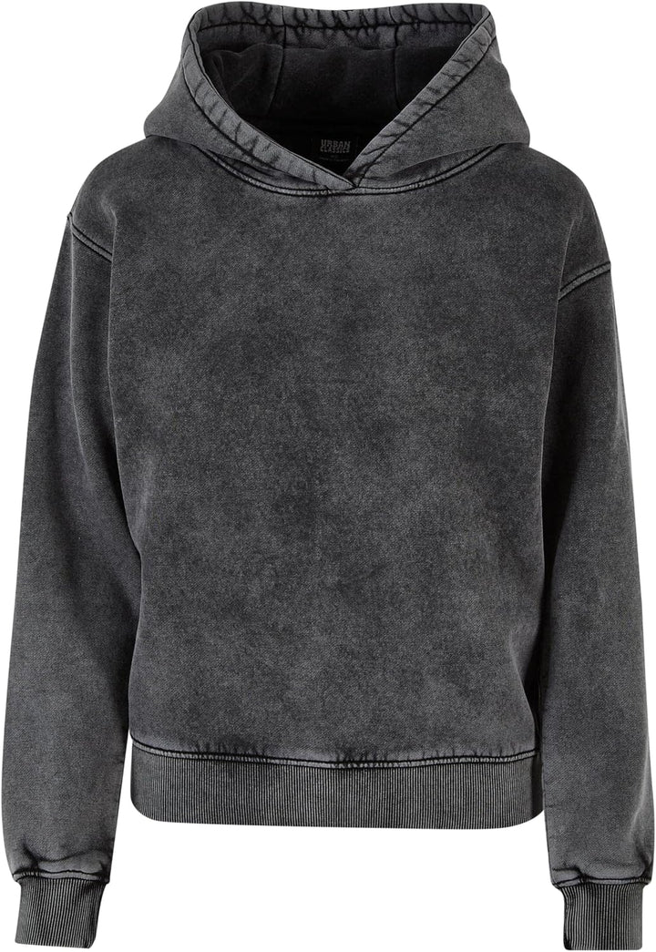Urban Classics Damen Ladies Stone Washed Hoody S Schwarz, S Schwarz