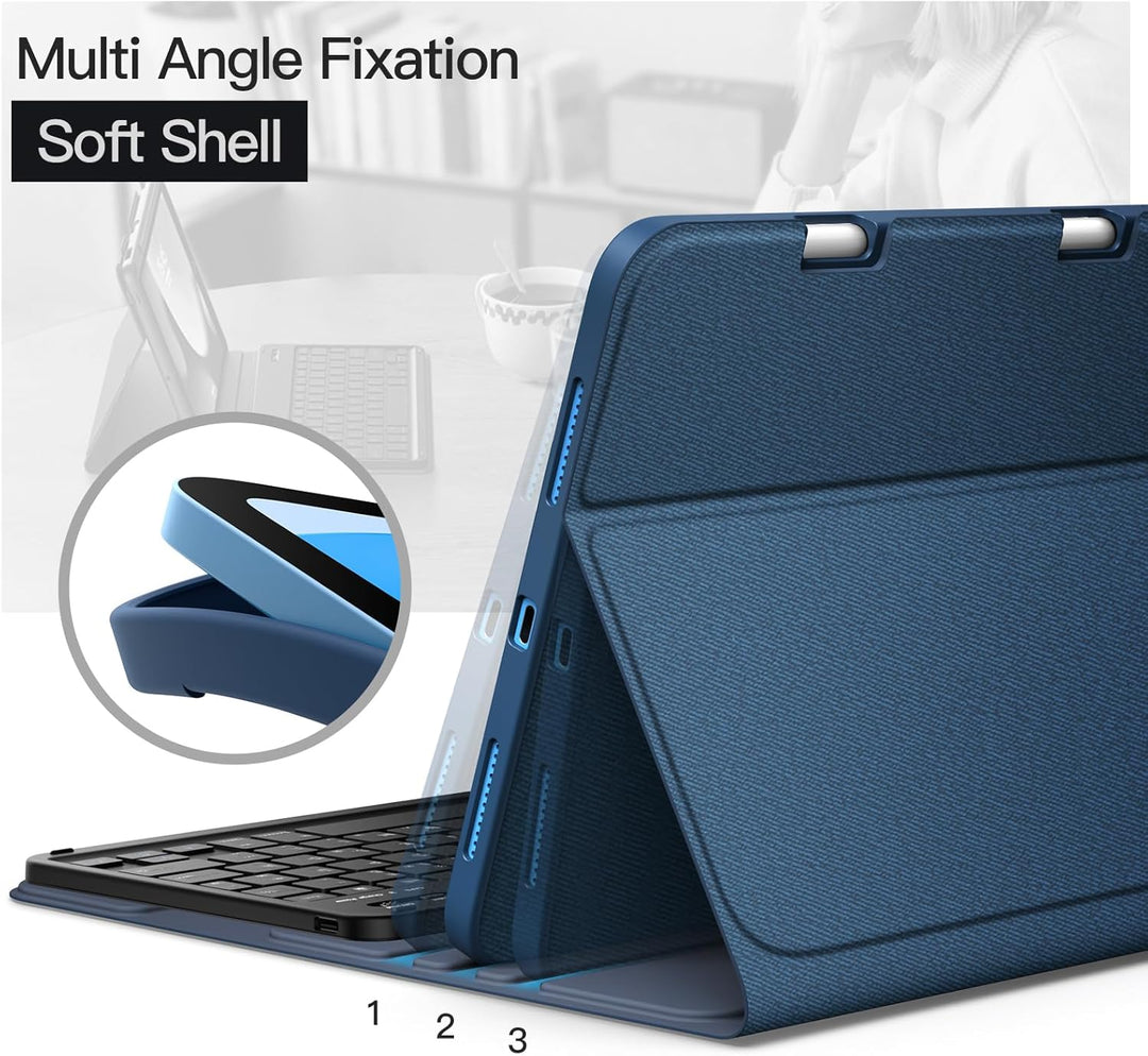 JETech Keyboard Hülle für iPad (A16) 11./10. Generation (2025/2022) mit Stifthalter, Magnetisch Abne