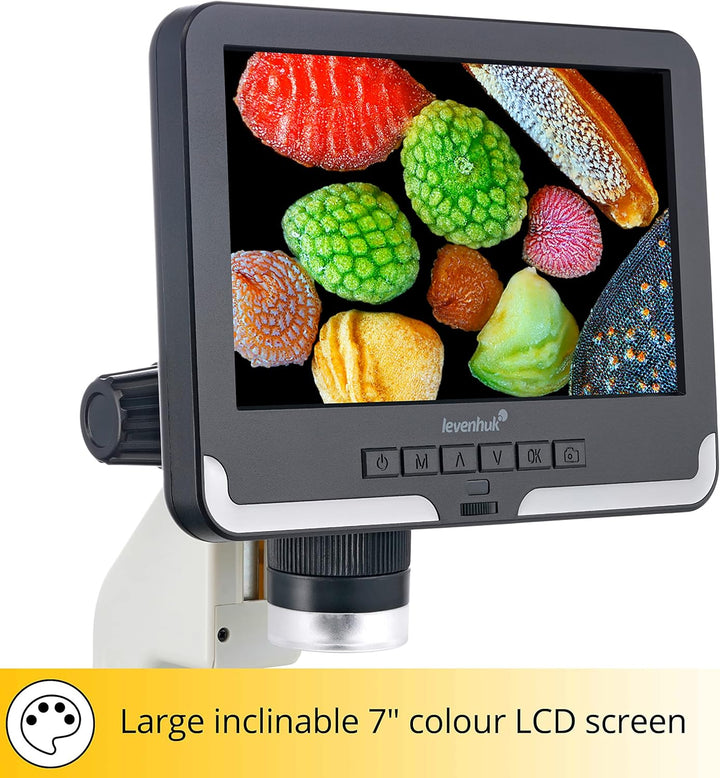 Levenhuk Rainbow DM700 LCD Digitales Drahtloses Mikroskop mit 17,8-cm-LCD-Bildschirm, 10- bis 200-Fa