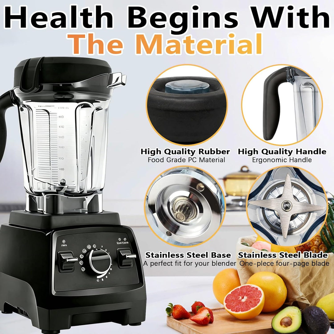 Mixbehälter, 64 oz Entsafterbecher mit Deckel, Messerverschluss und Klinge aus Edelstahl für Vitamix