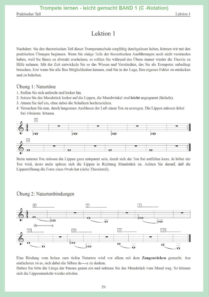 Trompetenmethode - Trompete lernen leicht gemacht - Band 1 (C-Dur) - Trompetenschule für Anfänger im