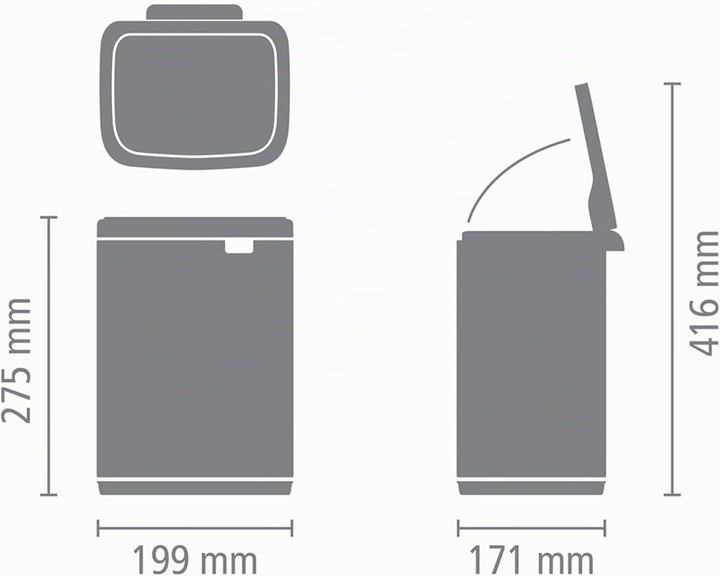 Brabantia - Bo Abfalleimer 4L - Abfalleimer klein &amp; stilvoll - Leicht zu öffnender, sanft schliessen