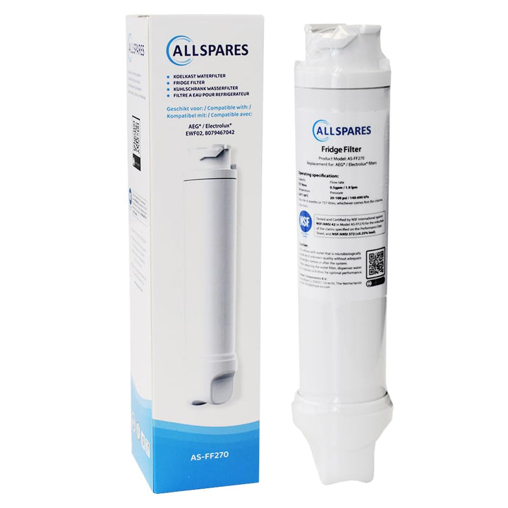 AllSpares Wasserfilter für Kühlschrank geeignet für AEG-Electrolux EWF02 / 8079467042 (1 Stück), 1 S
