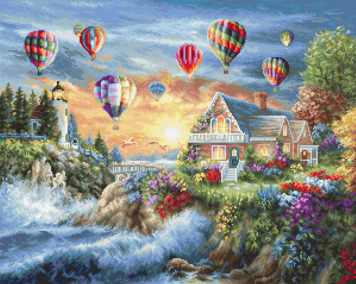 Wandteppich-Set Luca-S Gold – Luftballons über Sunset Cove G614