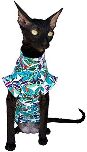 Kotomoda Cat Wear T-Shirt Leaves (L) L Blau, L Blau