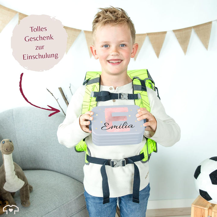 Kinder Bento Box Midi Lunchbox Mepal Bentobox - Initialen Buchstabe - Personalisierbare Brotdose für
