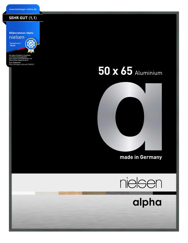 nielsen Aluminium Bilderrahmen Alpha, 50x65 cm, Platin Platin 50 x 65 cm, Platin 50 x 65 cm