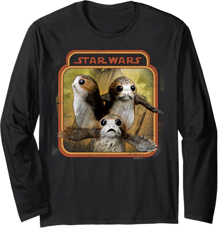 Star Wars Last Jedi Porg Triplets Retro Box Langarmshirt