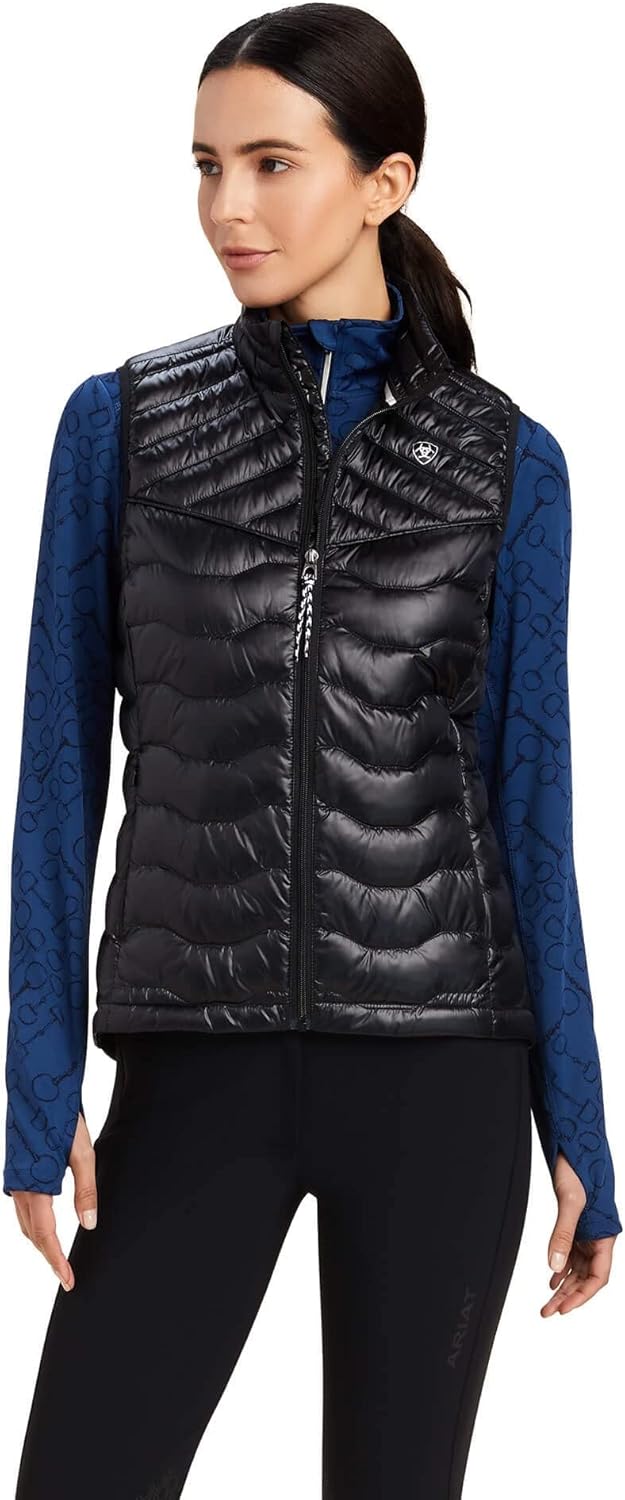 ARIAT Womens Ideal Down Vest, Ir Black, X-Small US