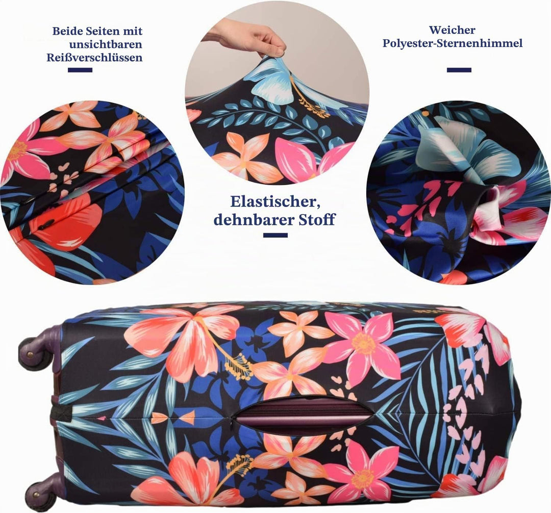 Gepäckabdeckung, waschechter Schutzkoffer-Cover - Reise-elastischer Spandex-Koffer-Protector mit 19