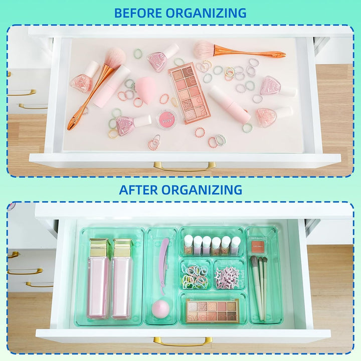 Schubladen Organizer, 25 Stück in 4 Grössen, Kunststoff, Schminktisch und Make-up Organizer, Ordnung