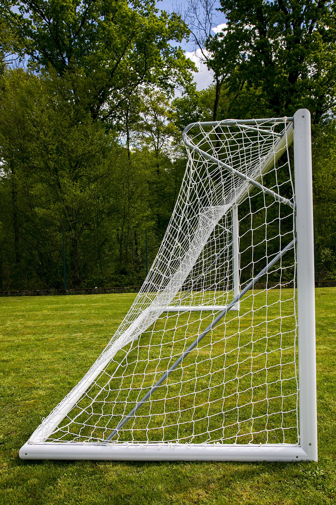 Fussballnetz Clubs 7.32 x 2.44 x 0.8 x 1.5 m - 4mm - Extrem robust - Weiss