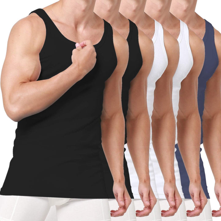 Unterhemd Herren 3/5er Pack Tank Top Baumwolle Männer Schwarz Weiss Mehrfarbig M Schwarz *2-weiss *2