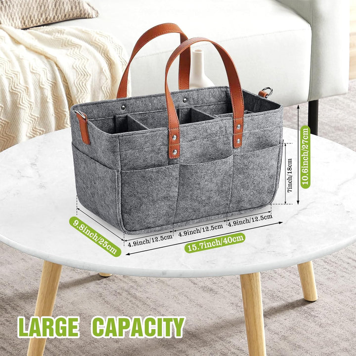 30L Filztasche Einkaufstasche mit Fächern, Filztasche Einkaufskorb Shopper für Outdoor Trips, Pickni