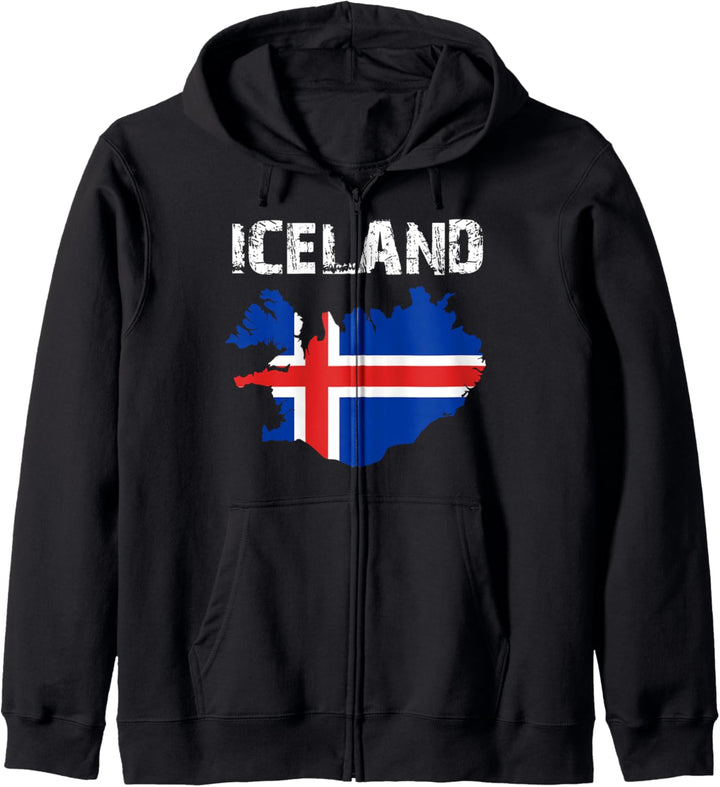 T-Shirt mit Island-Flagge Kapuzenjacke