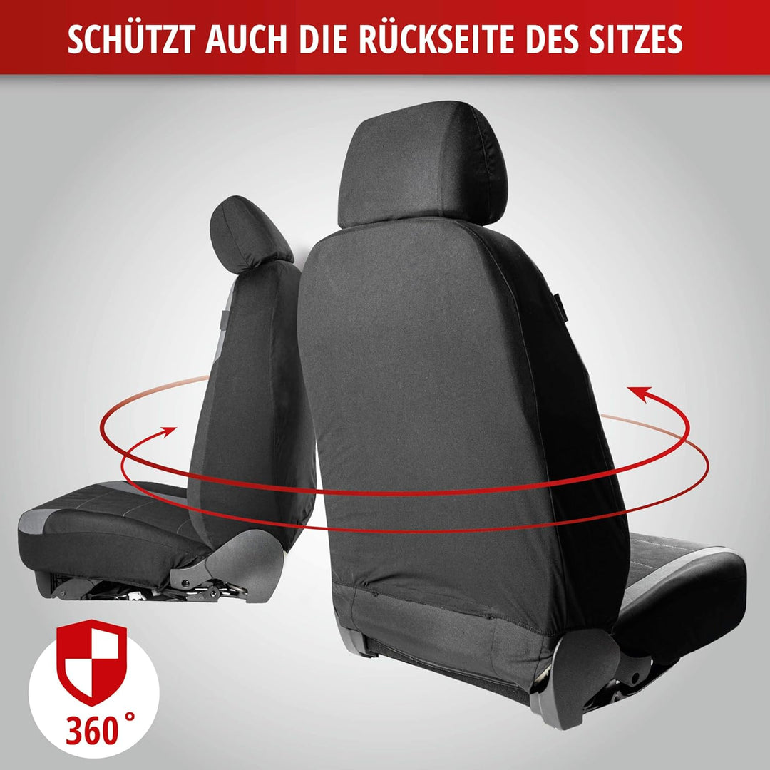 Walser Auto-Sitzbezug Inde mit Reissverschluss, 2 Vordersitzbezüge, Zipp-IT Schonbezüge-Auto, Univer