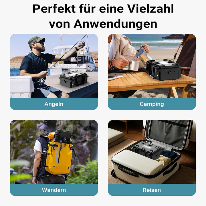 Wiltec Universalkoffer 21,9 x 18,5 x 10,4 cm, wasserdichter Transportkoffer, Schutzkoffer aus PP und